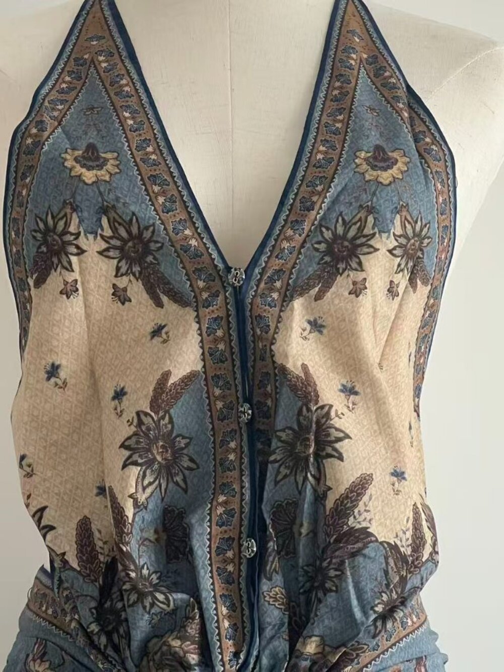 Zimmermann Ascension Plunge Halter Maxi in Blue - Picture 7 of 16